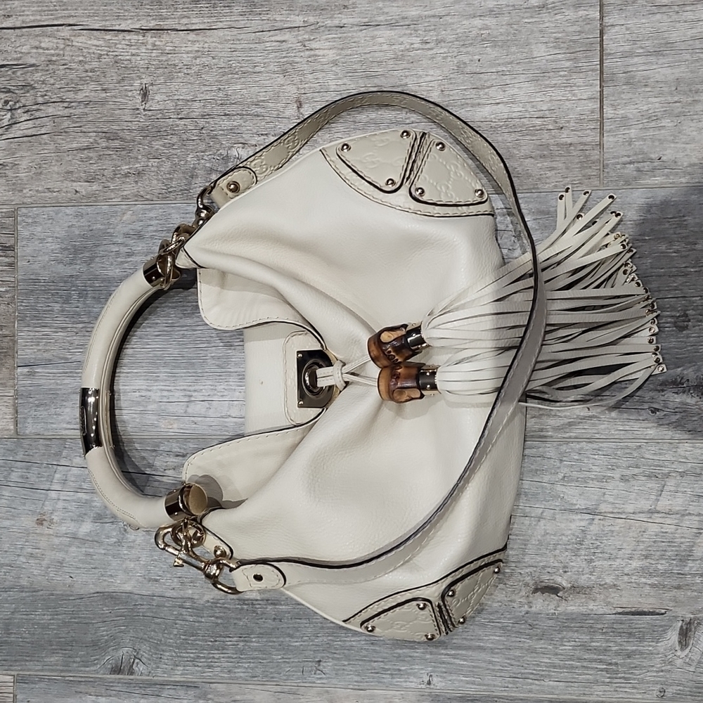 Gucci Cream Guccissima Trim Indy Bag